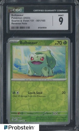 2023 Pokemon Scarlet & Violet 151 001/165 Bulbasaur Reverse Holo CGC 9 MINT