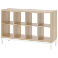 New IKEA KALLAX Shelving Unit with Underframe – White Shelf Storage 147x94 cm