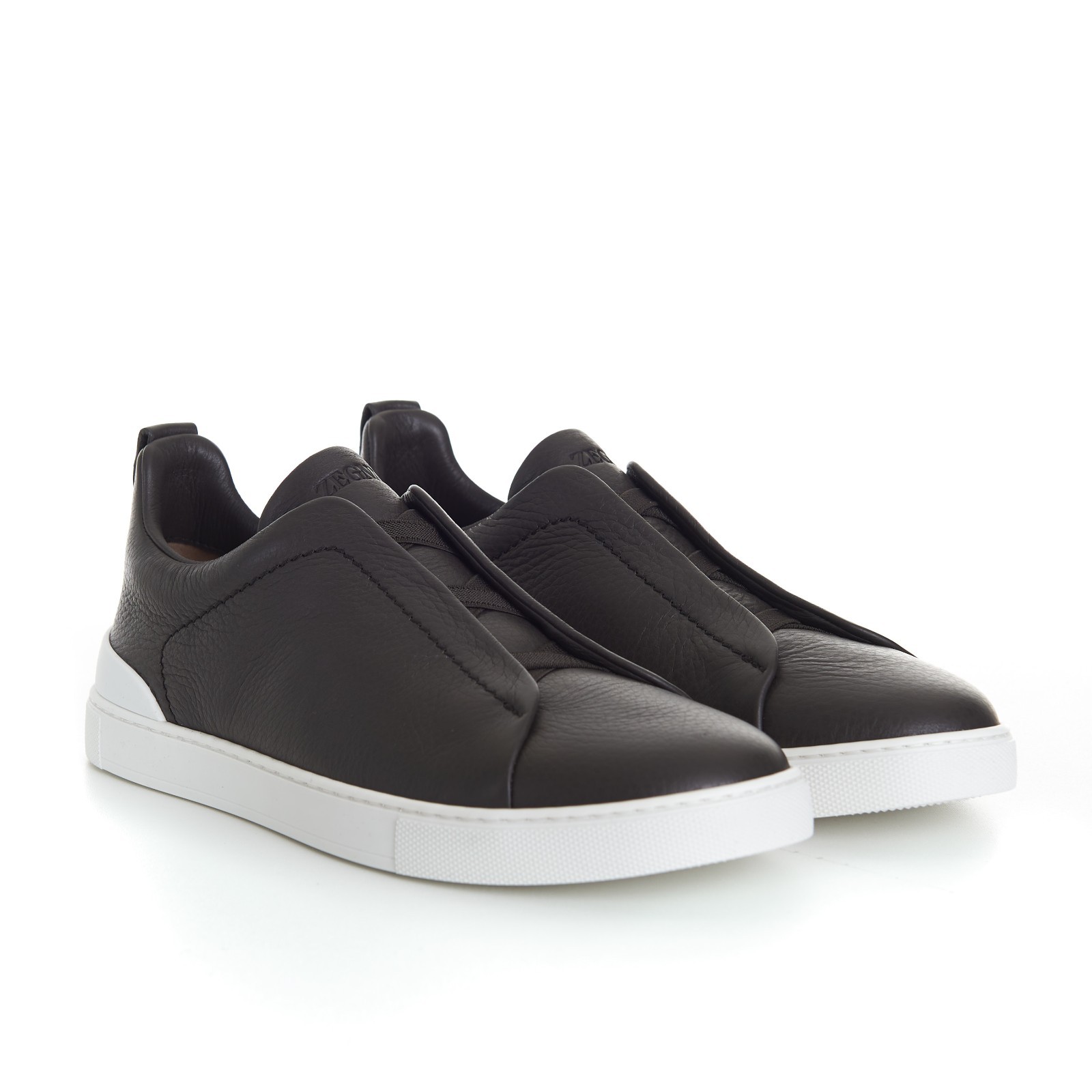 ZEGNA 1190$ Triple Stitch Sneakers - Slip-On, Low-top, Brown Deerskin Leather
