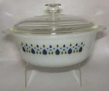 Anchor Hocking Fire King Milk Glass Alpine Swiss Chalet Marcrest Casserole W Lid