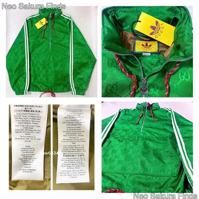 Gucci x Adidas Monogram Trefoil Anorak Half-Zip Jacket 48 New With