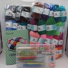 40 Colors Acrylic Yarn Crochet Kit with Hooks, Accessories  Large Storage Bag