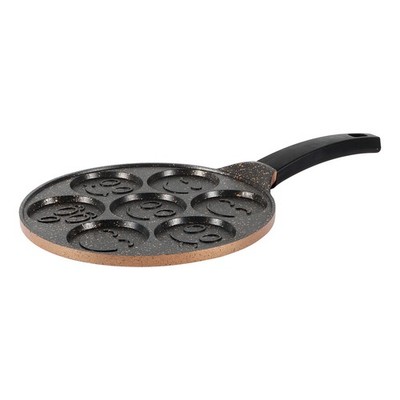 Serenk Smile Mini Pancake Maker   Non Stick Pan   7 Emoji Face Mold   10.2 in