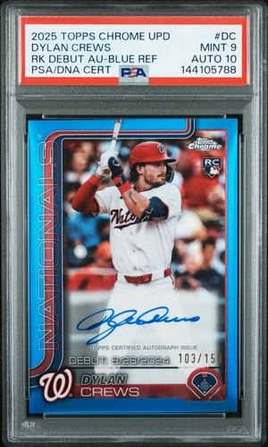2025 Topps Chrome - Rookie Autographs Dylan Crews #RA-DC Blue Refractor /150