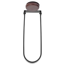 Space Saving Foldable Towel Holder Wall Mounted Black Wood Metal Bathroom