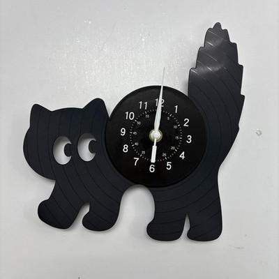 Cartoon Black Cat Wall Clock nicht tickend still für Wohnzimmergeschäft Haus