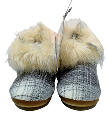 Cuddl Duds Plaid Bootie Slippers Size Medium 7-8 New NWT
