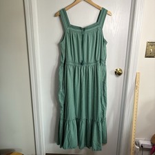 OldNavy 3X Smocked Square Neck Ruffle Hem Midi Sundress Dotted Swiss Cottagecore