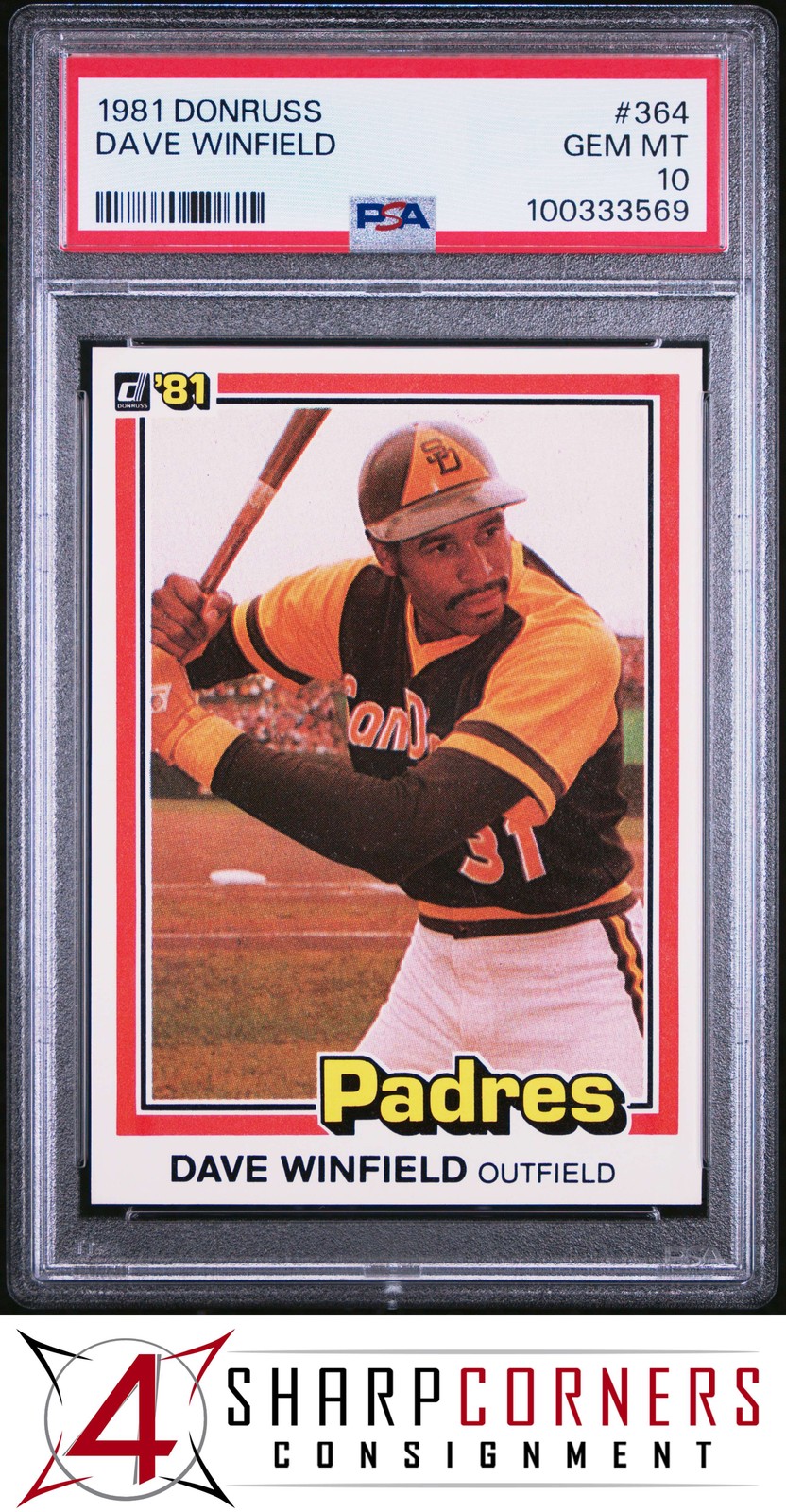 1981 DONRUSS #364 DAVE WINFIELD PADRES HOF PSA 10