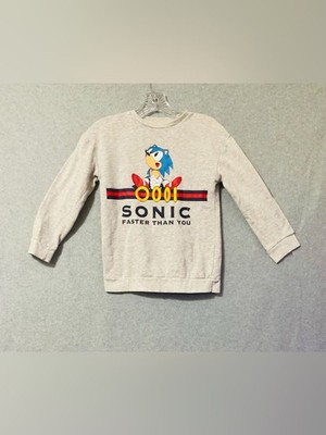 Sonic Graphic 0001 sonic '' Faster than You''  Crewneck Sweatshirt - Gray SZ M