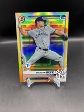 2021 Bowman Draft Brendan Beck 1st Edition Gold Foil /50 #BD-118 NY Yankees