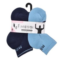 Messi Boys Quarter Socks, 6-Pack  Size S 6-10 