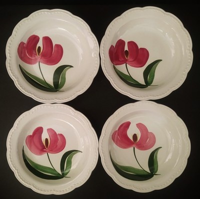 4 - Vintage Harmony House 'Gloria' Hand Painted - 8 1/4'' Coupe Soup Bowls