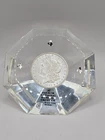 1887 Morgan Silver Dollar Fourth National Bank Encased Lucite Paperweight