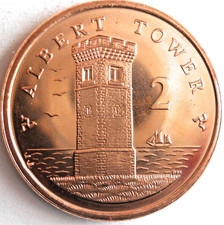 2008 Isle of Man 2 pence Coin Albert Tower Sail Boat Ship Nautical