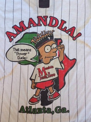 Bart Simpson Nelson Mandela Rare 1990 3/4 Long Sleeve Vintage T