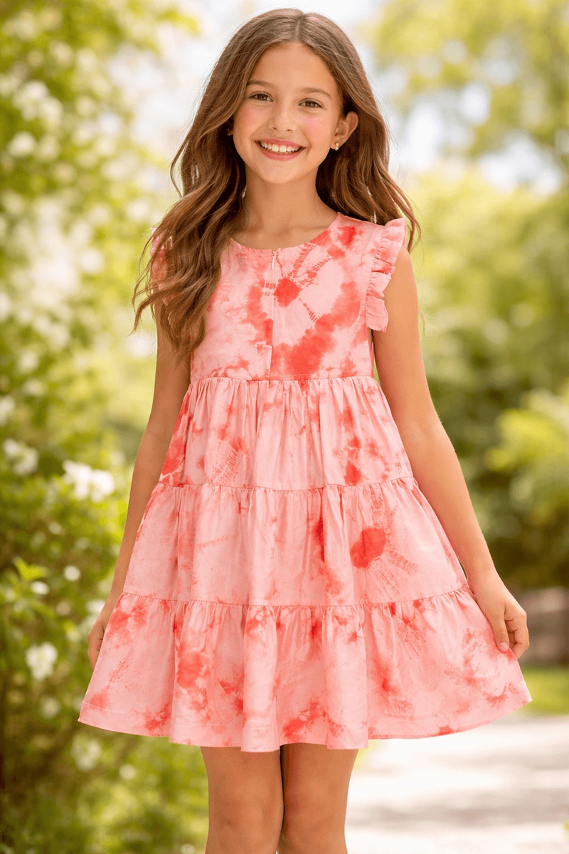 pink chicken dress Girls |Amalia - Lemonade The Alyssa Dress in Pink Soft Serve features tiny ruffles at the neckline and arm openings and patch pockets at the sides for an easy Girls Mary Barrett Dress -