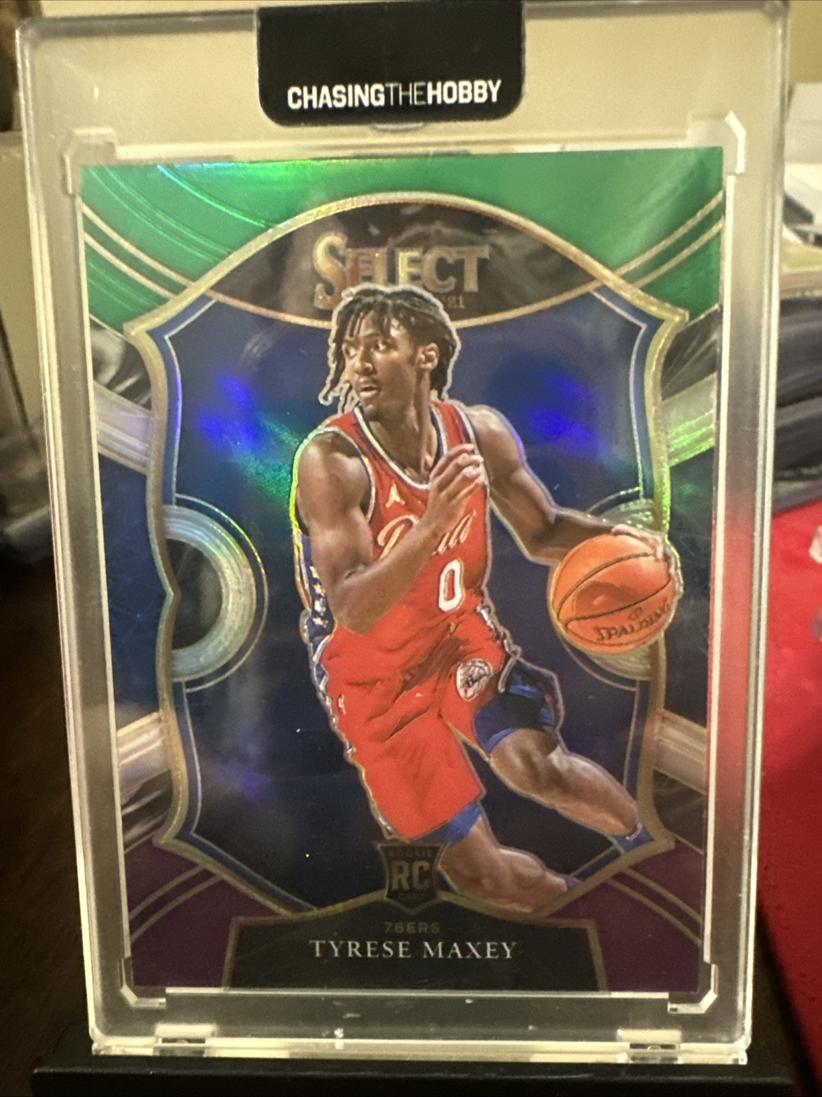 2020-21 Panini Select - Concourse Tyrese Maxey #81 Green White Purple Prizm (RC)