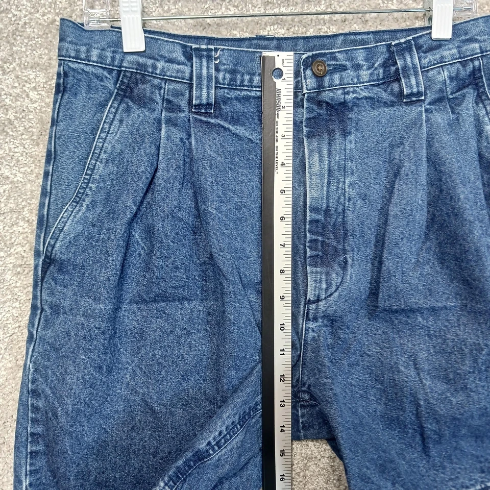 St Johns Bay Shorts Mens 36 Blue Denim Pleated Classic Casual Relaxed Fit - Image 4 of 4