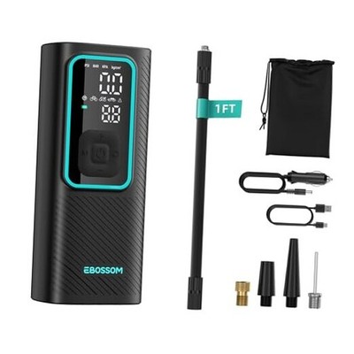 Tire Inflator Portable Air Compressor, 150 PSI Mini Car Air Pump with Black
