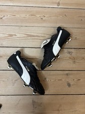 Puma King Football Boots Size EU 42 Black White Leather SG Studs Vintage Classic