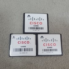 Lot 3 Cisco 64MB CF CompactFlash Cards Tested Formatted Industrial Nikon Canon