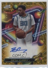 2023 Topps Cosmic Chrome Gold Interstellar Refractor 43/50 Seth Curry Auto 1yj