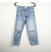 Zara Women's Straight Leg Distressed Jeans Sz 4