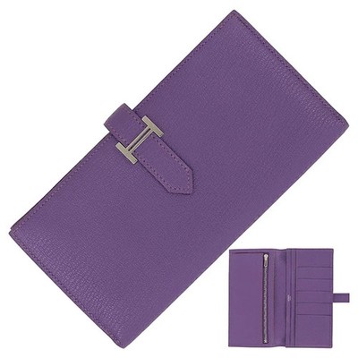 ◎ HERMES エルメス ウッドプレート 3枚 セット パープル HERMES Bearn Soufflet Chevre Leather Long Wallet Parme Purple