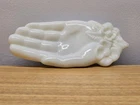 Vintage Avon White Milk Glass Hand Trinket Ring Or Small Soap Dish