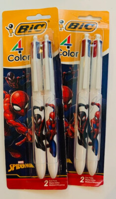 BIC 4-Color Spiderman Pen - 2 Packs of 2