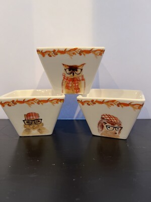 Ciroa Porcelain snack bowls  Lets GIVE Thanks'' Super Cute Nut/candy Bowls