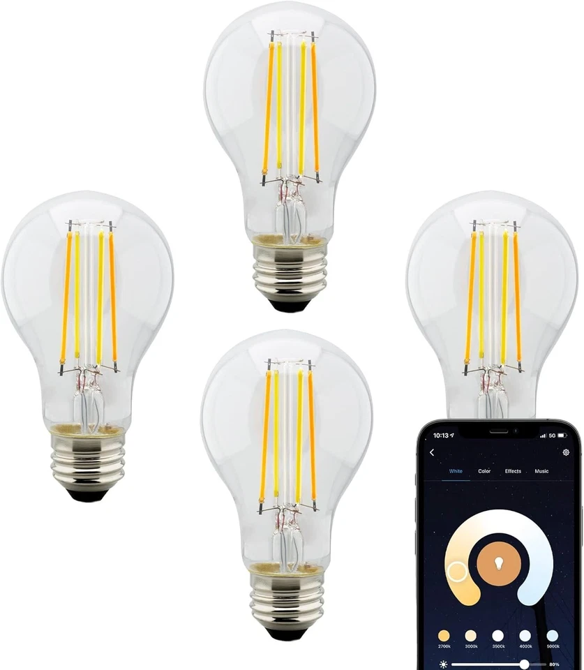 Satco S11250 - 5 Watt WIFI Smart LED Bulb - Tunable White Starfish IOT (4 Pack) - Image 2 of 4