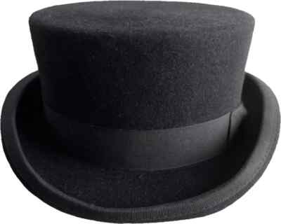 Zylinder 11cm, schwarz, Wolle Hut Wollfilz Dressurreiten Gothic hat OldSchool