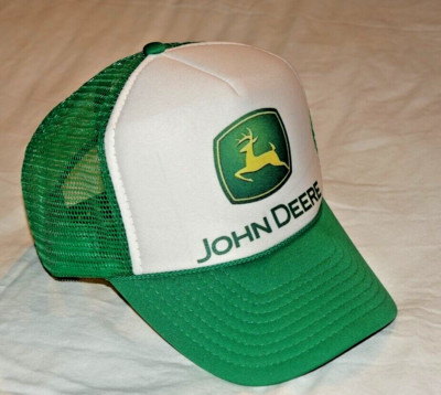 John Deere Green Snapback Old School Style Mesh Trucker Hat Cap By Nissin NOS
