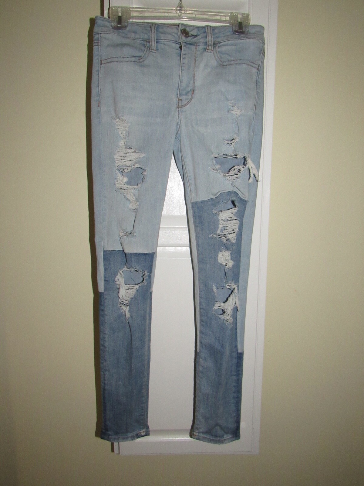 American Eagle Super Stretch Patchwork Destroyed … - image 1