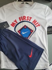 Boys Kids Youth NIKE shorts Shirt Set Baseball NEW Size 7