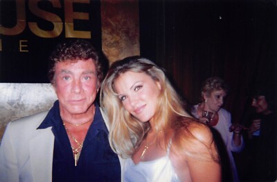 Alexus Winston Bob Guccione Candid Photo Penthouse Event Silver Dress