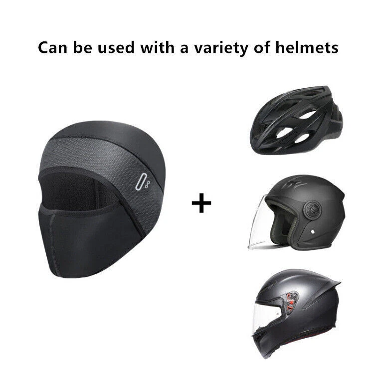 Máscara facial completa negra para motocicleta 1 pieza cubierta para la cabeza de invierno a prueba de viento polar cuello cálido Foto 3 de 4