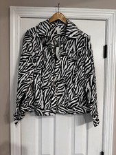 New Chicos Size 2 Zebra Print Jacket Blazer Retail 109