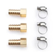 U.S. Solid 3pcs Brass Hose Fitting Pipe Adapter 1/2" Barb To 1/4" NPT Female