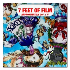 Hydrographic film Joker Topless Girl Clown hydro dipping 7' x 20" hydro dip