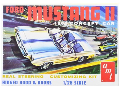 SKILL 2 MODEL KIT 1963 FORD MUSTANG II CONCEPT CAR 1/25 SCALE BY AMT AMT1369