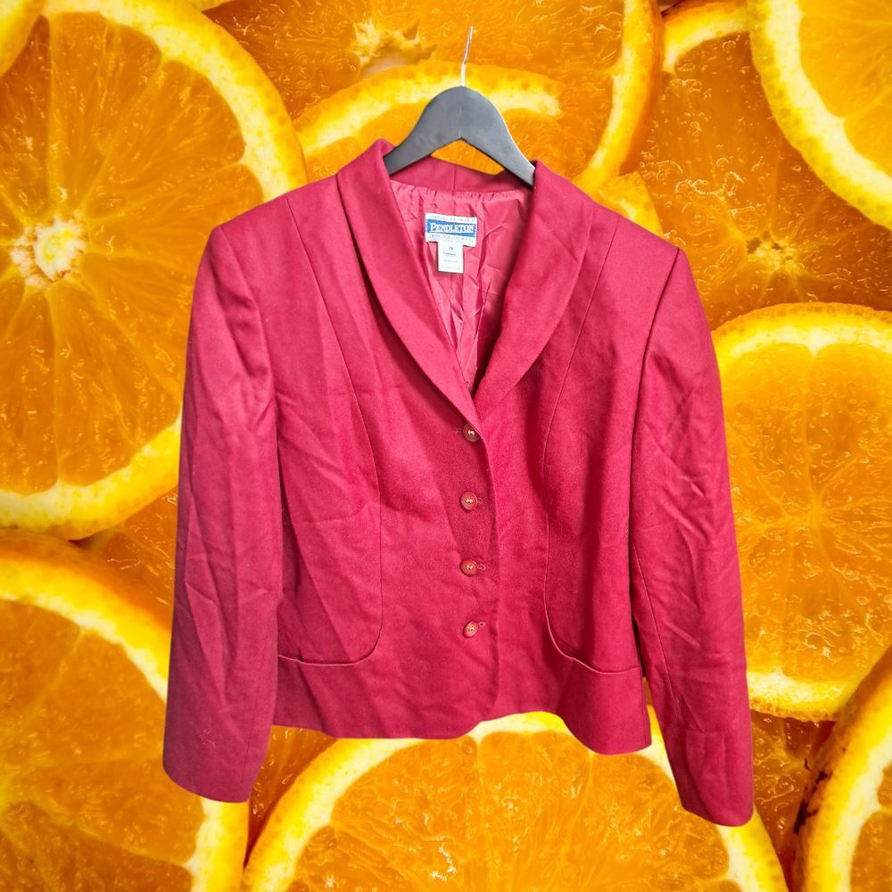Pendleton Red Virgin Wool Blazer Professional Off… - image 2