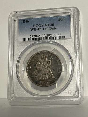 1846 Seated Liberty Half Dollar PCGS VF20 Tall Date
