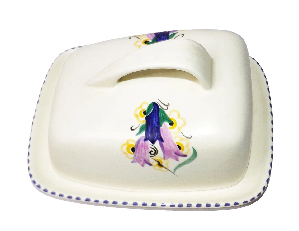 Poole Pottery Traditional CL Pattern Cheese Dish Wedge Shape - Image 3 of 4