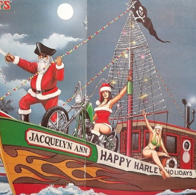 VINTAGE DAVID MANN MOTORCYCLE POSTER ORIGINAL EASY RIDER SANTA