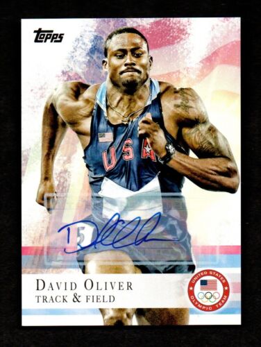 2012 Topps USA Olympic Team Autograph #21 David Oliver Track and Field Hurdles - Picture 1 of 2