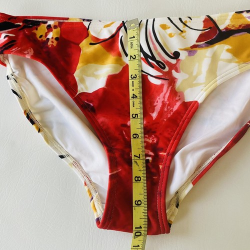 Be Creative Swimwear Womens 2 Piece Bikini Top 10D Bottom 10 Floral Halter Red - Picture 5 of 16