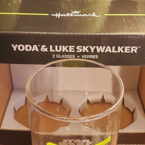 Hallmark Yoda and Luke Skywalker Star Wars Drinking Glasses-MIB-Excellent Cond. - Picture 8 of 13